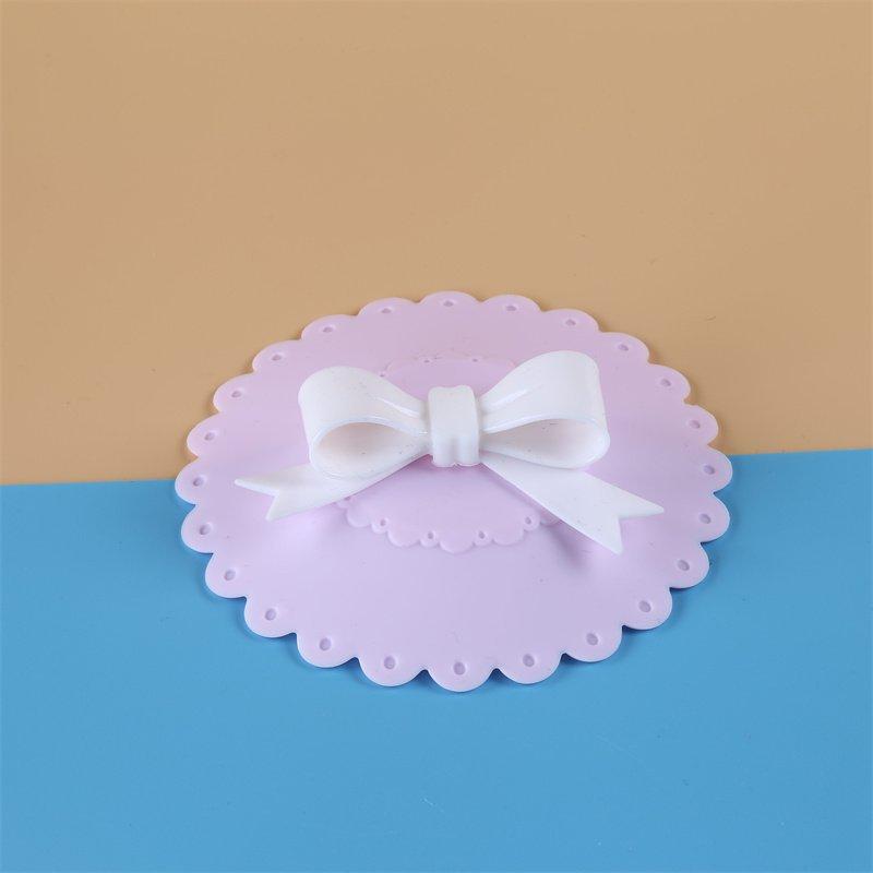 Silicone Green Flower, Cartoon Bow-tie Cat Water Cup, Ceramic Cup Lid, Silicone Sealed Cup Lid