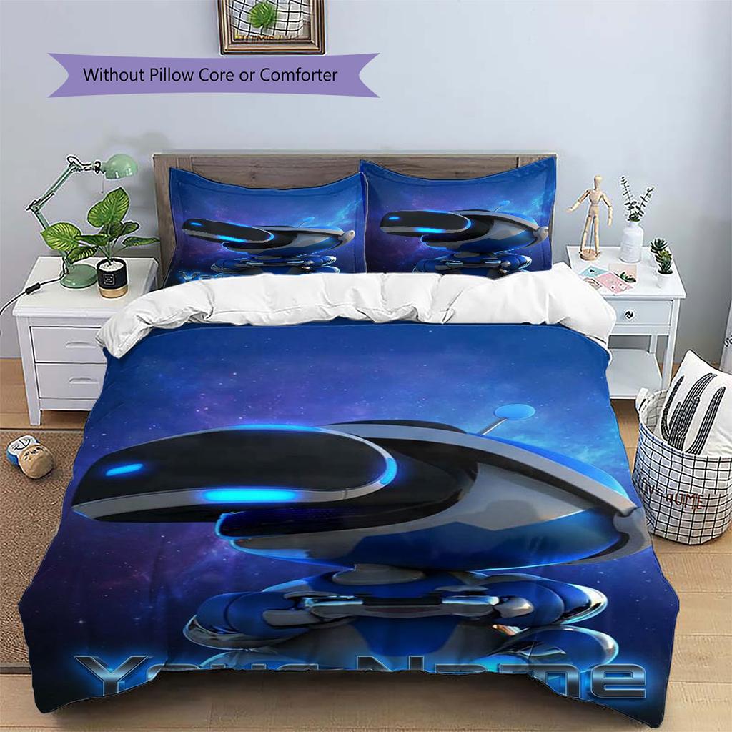 ASTRO BOT Custom Name Pattern Bedding,Quilt Set Quilt Cover Pillowcase Home Birthday Gift(1 * Duvet Cover + 2 * Pillowcase, Without Core)