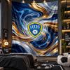 Arazzo da Appendere a Parete Stampa Calcio Leeds United Tessuto per Soggiorno Camera da Letto Decorazione Casa