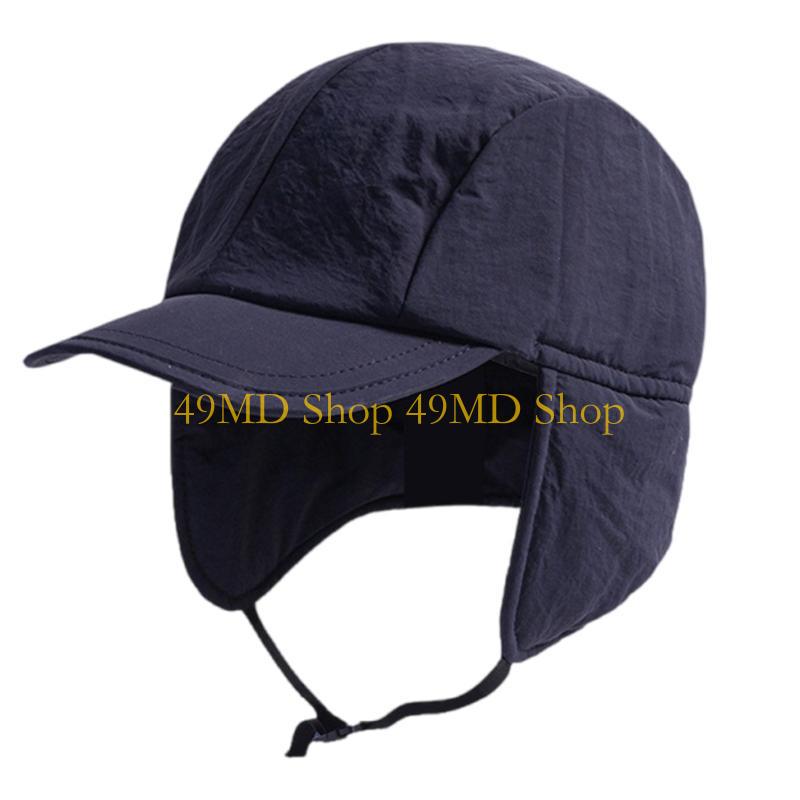 49MD Stilvolle Uschanka mit Ohrenwärmer Outdoor Teens Streetwear Baseballkappen für Ski Radfahren Schnelltrocknend Wintermütze