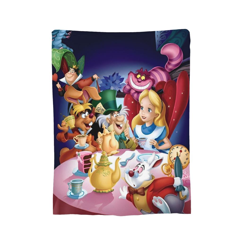 Alice In Wonderland Knitted Blanket Plush Throw Blanket Bed Sofa Decoration Soft Warm Bedsprea,
