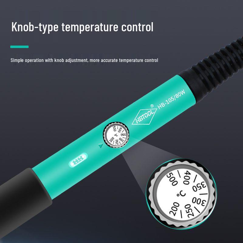 Professional 80W Adjustable Temperature Electric Soldering Iron - High Power Internal Heating for Repair & Household Welding