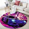 1pc Soft, Absorbent & Non Slip Speeding car Round Rug Soft Circle Rug for Living Room & Bedroom Decor, Chair Mats, and Unforgettable Home Gi