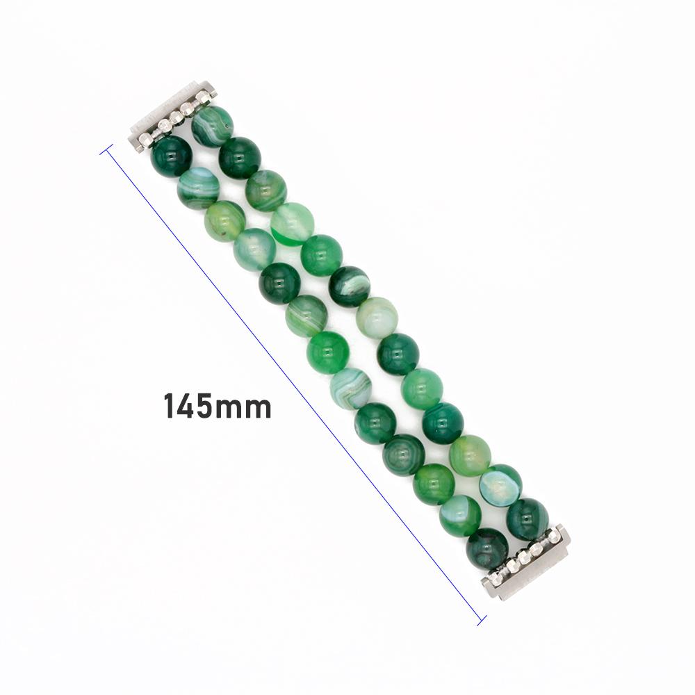 Classic 20mm Wristband Watch Strap Handmade Elastic Agate Beads Bracelet for Galaxy Watch 5 Pro /Samsung Galaxy Watch 4 Classic/ Active2