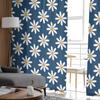 Blue Background Daisy Tulle Curtains Living Room Kitchen Chiffon Curtain Bedroom Balcony Sheer Curtain Fashion Home Decor