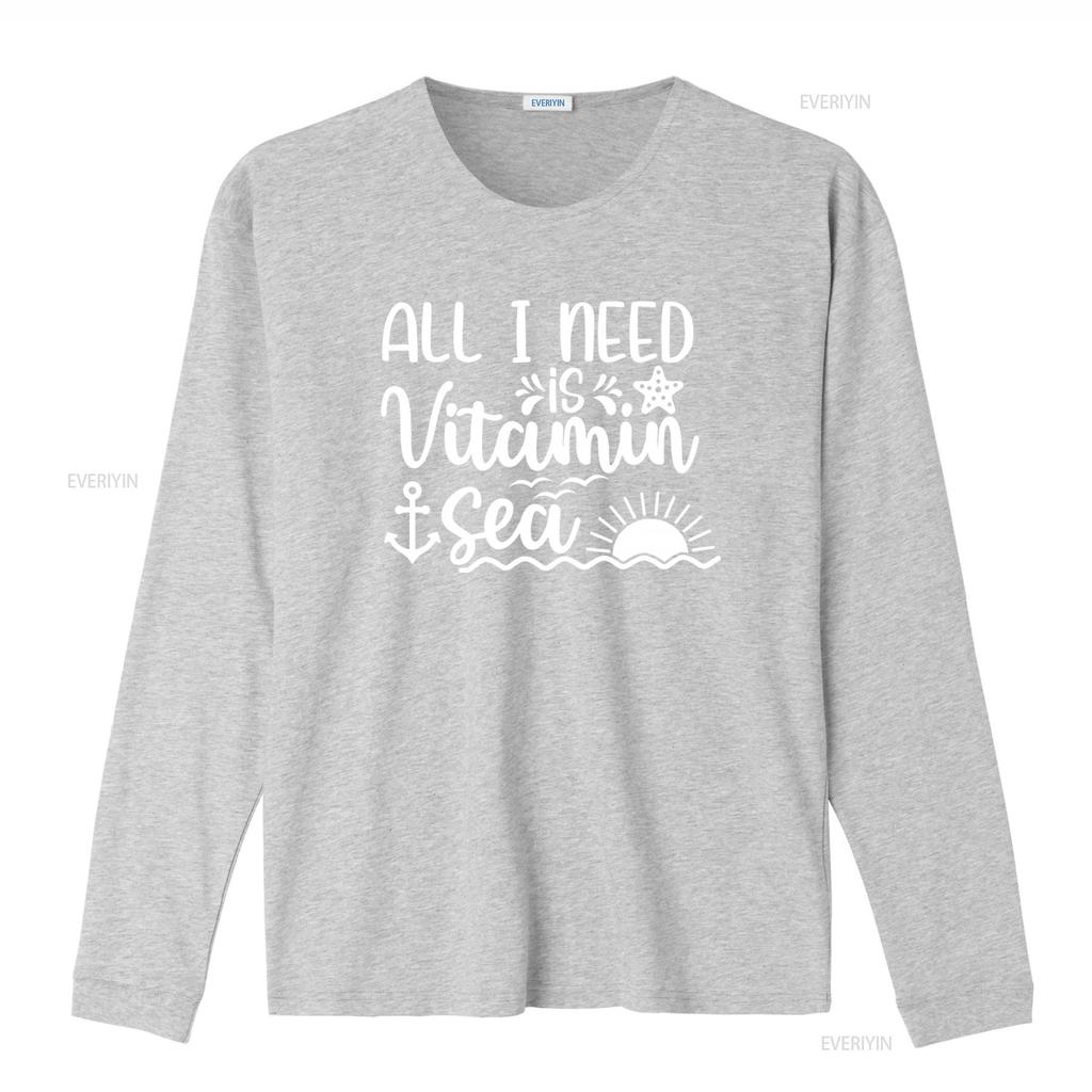 All I Need Is Vitamin Sea T Shirt Funny Summer Sunshine Star Trip Womens Beach Vacation Vibes vintage Washed designer clothes