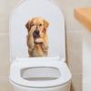 Cartoon Golden Retriever Covering Eyes Bathroom Toilet Wall Sticker Self Adhesive Home Decor
