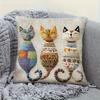 Federa Cuscino Colorata con Stampa di Gatti Stile Cerniera per Casa Soggiorno Camera da Letto