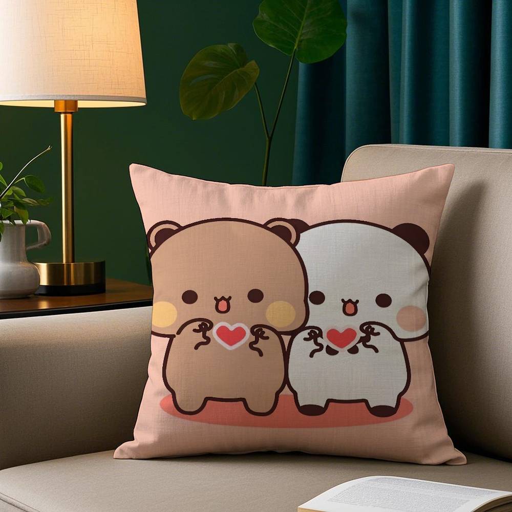 Kawaii Cartoon Bubu Dudu Pillow Case Plush Fabric Soft Pillowcase Double Sided Print Sofa Cushion Cover Throw
