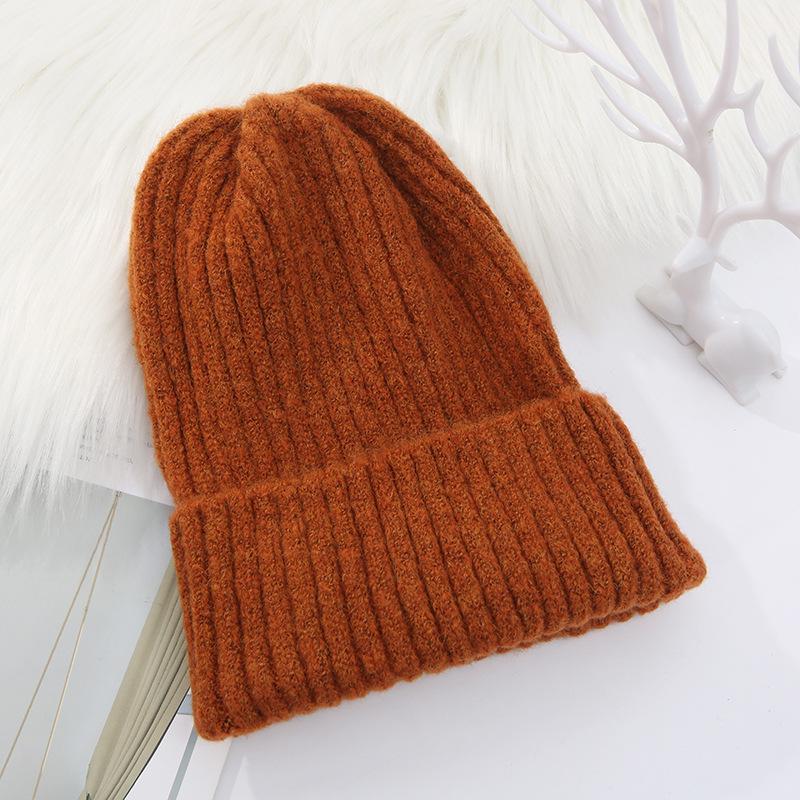 Damen Dick gefütterte Winterstrickmütze - Schlichte modische Wollmütze