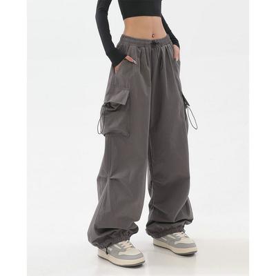 Pantaloni cargo da donna casual elasticizzati in vita primaverile Pantaloni larghi oversize alla caviglia con pantaloni larghi alla caviglia per ragazze