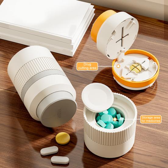 3-v-1 Řezačka na pilulky 1/4 1/2 Dělič pilulek s úložným prostorem Drtič pilulek Přenosný organizér na tablety pro malé nebo velké pilulky Domácí cestovní použití