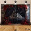 2D Flat Print Gothic Floral Backdrop for Studio Photoshoot & Live Stream