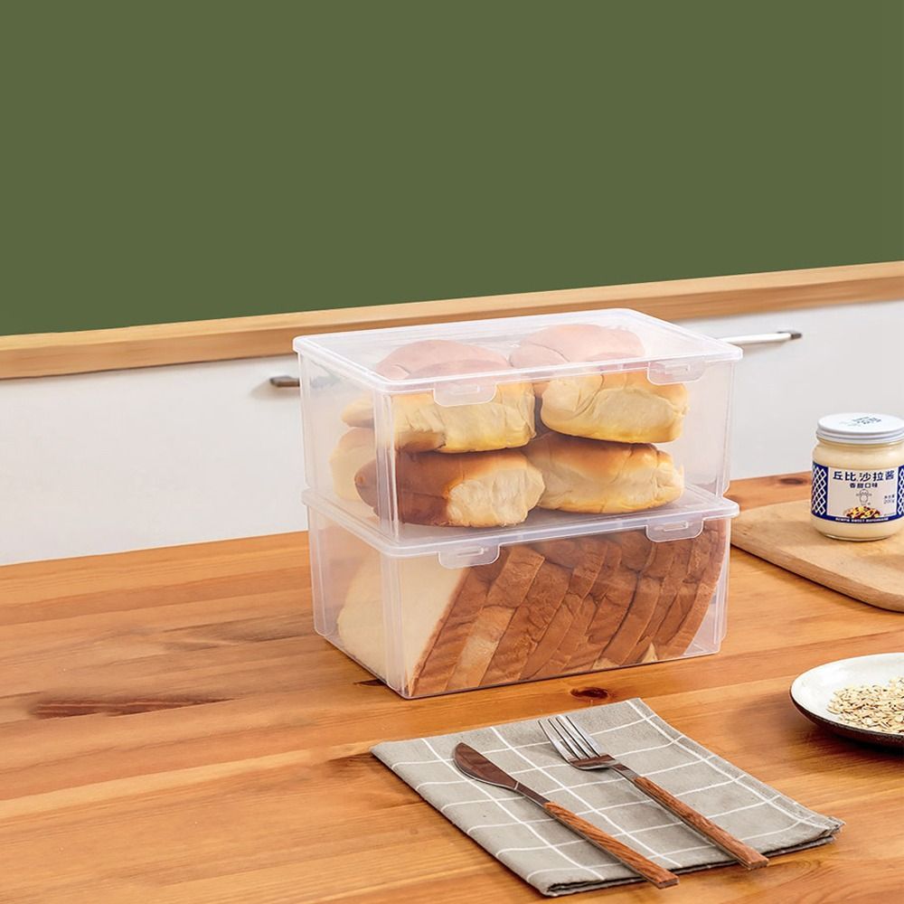 Kunststoff mit Deckel Luftdicht Küchenspender Toast-Aufbewahrungsbox Brotdose Aufbewahrungsbehälter Brotbehälter
