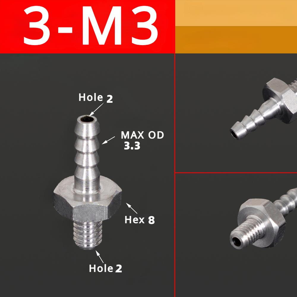 M3 M4 M5 M6 M8 M10 M12 M14 M16 Metric Male To 3 4 5 6 8 10 12 Mm Hose Barb Nipple 304 Stainless Steel Pipe Fitting Air Water Gas