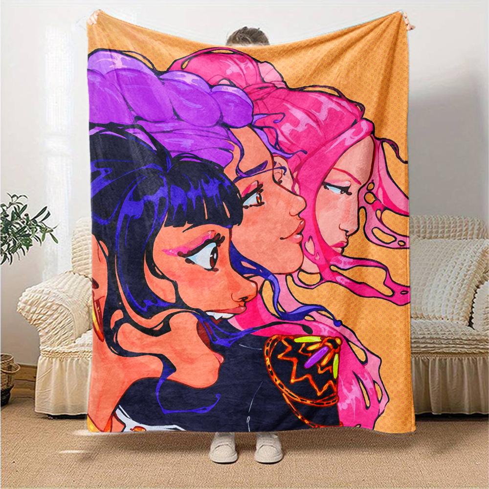 1pc KPop Demon Hunters7 Blanket, Gift, for Men and Women, Soft Blanket, Good for Sofa Bed Couch Travel, Lightweight Flannel Blanket