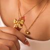 Stainless Steel Bowknot Pendant Necklace for Women Link Chain Chain Neck Choker