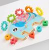 Children's Educational Toy Geometric Shape Matching and Inserting Column Wooden Building Blocks Gear Set Early Learning Toys