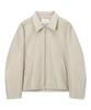 Aott Crop Vegan Leather Jacket Cream