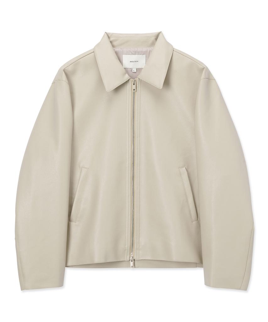 Aott Crop Vegan Leather Jacket Cream