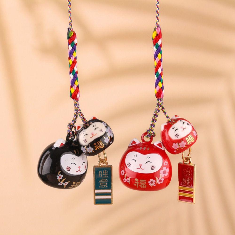 Phone Lanyard Cartoon Key Charm Zinc Zinc Alloy Lucky Cat Pendant Sweet Maneki Neko Key Chain  Girls