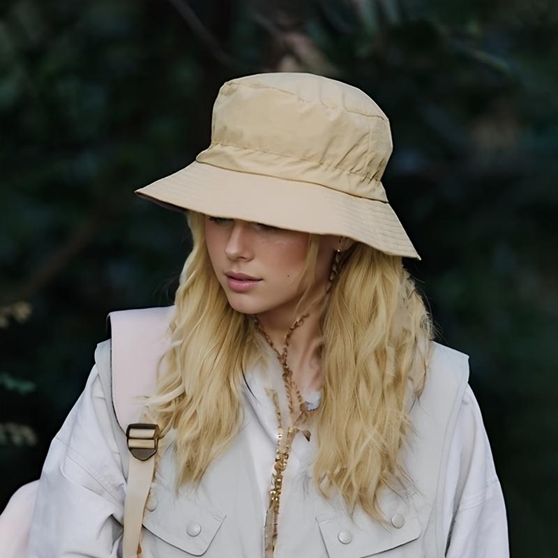 1pc Men'S & Women'S Summer Bucket Hat - Quick-Dry, Foldable, Wide Brim, Non-Stretch Fabric, Hand Washable, Vacation Style