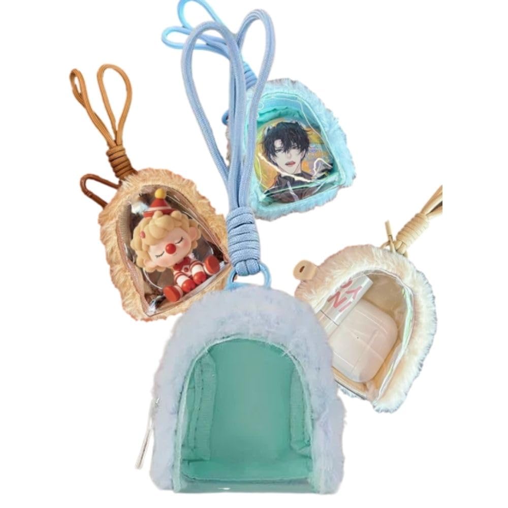 

Пушистый прозрачный пенал на ремешке, Удобен для хранения плюшевых игрушек Оши, Милый чехол с персонажем, Плюшевая игрушка Оши для Ошикацу, CLAFTLAB SAIL, Светло-голубой