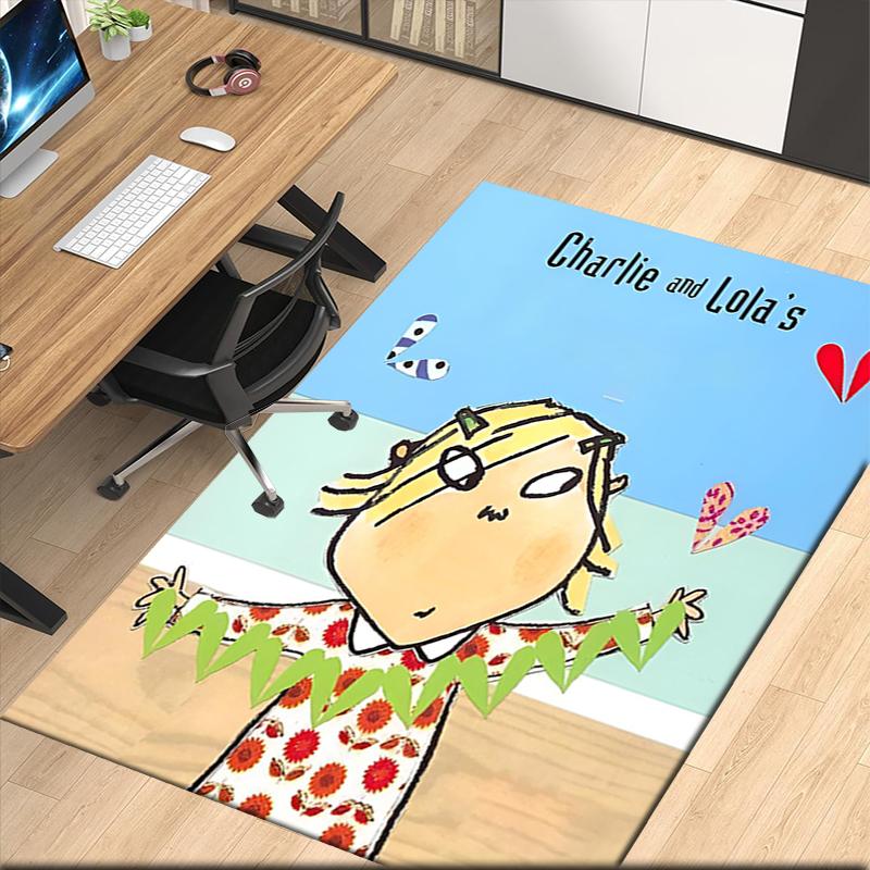 Charlie und Lola Teppich für Bürostuhl Wohnzimmer Schlafzimmer Küche Dekor Geschenke