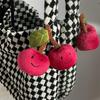 Red Cherry Doll Keychain: Cute Fruit Figurine Backpack Decoration