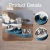 Double Bowl Pet Food Water Dish Feeder For Dog Cats Daily Feeding with Automatic Water Dispenser For Pet Dry Wet Food