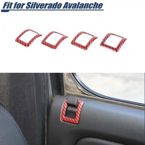 4Pcs Door Lock Pin Frame Decor Bezel Trim Cover For Chevy Tahoe Suburban 2007-13