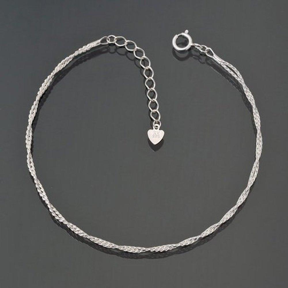 Twisted Knot 92.5 Silver Double Chain Silver Bracelet