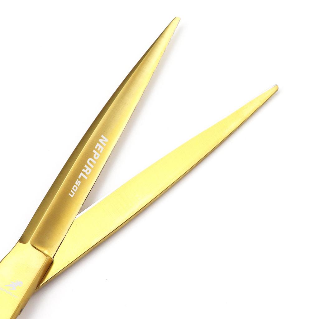 Gold HYG-12 7.5" Straight Shear Pet Grooming Scissors with Micro-Teeth JP440C Blade