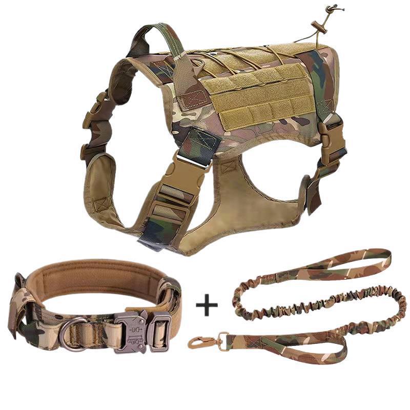 Outdoor tactical dog clothes, dog leash, dog vest, dog collar set, explosion-proof impact design
