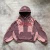 Harajuku Plum Tree Embroidered Oversized Pink Zipper Hoodies For Men and Women Y2K New Gothic Fashion Retro Street Sweatshirts