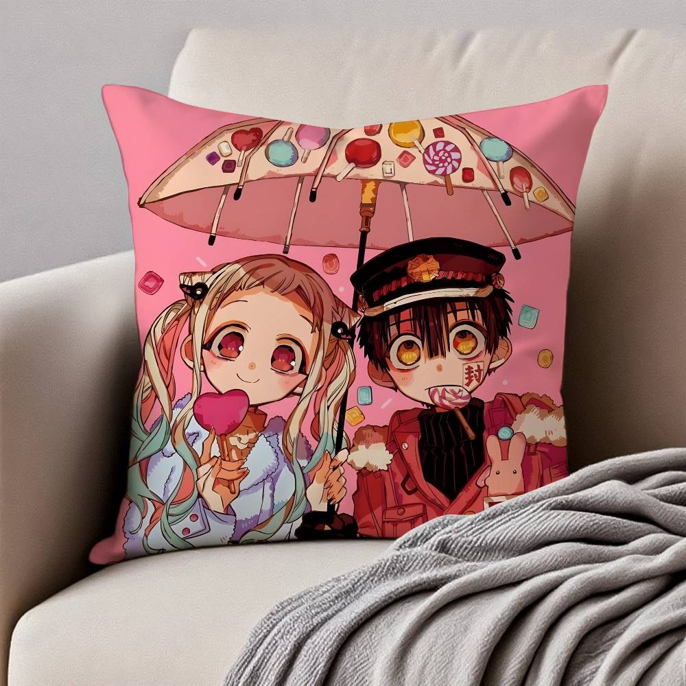 Minamoto Kou Yashiro Nene Hanako kun Kissenbezug Milbenabweisender Kissenbezug Verdeckter Reißverschluss Seidiger Kurzplüsch Sofakissenbezug