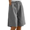 Women's Casual Comfortable Plaid Button-up Summer Shorts With Pockets