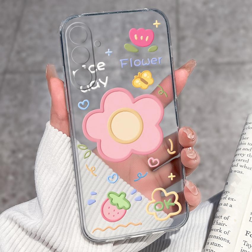 Cover Trasparenti per Telefono Per Samsung M36 M35 M34 M33 M32 M31 M30 M80s M60s M62 M56 M54 M53 M51 Modello Rana Felice Custodia Protettiva Morbida in TPU Per Guscio Samsung