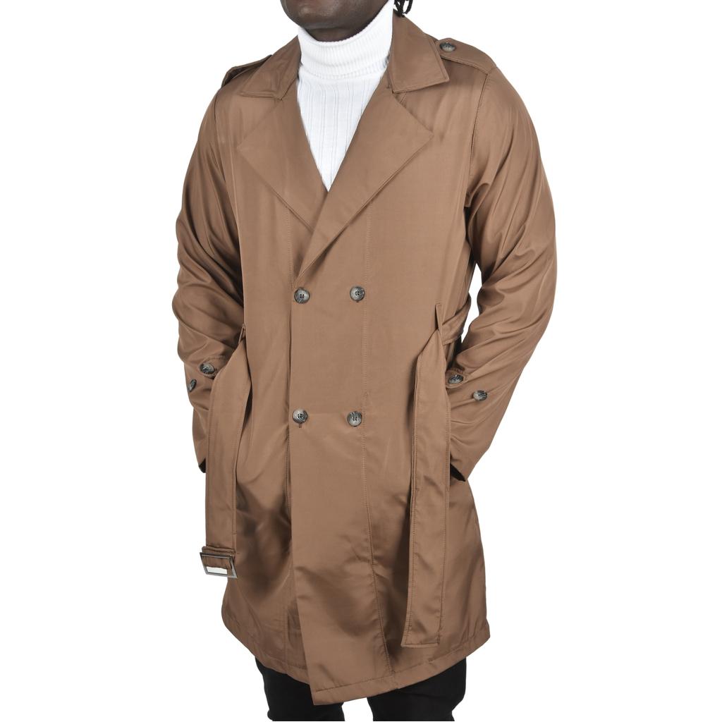 DeepSEA Geniş Kalıp Kruvaze Yaka Su İtici Astarsız Uzun Trençkot 2500789