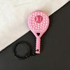 Keychain Vibrant Color Tennis Racket Design Keyring Sports-themed Bag Charm Non-slip Grip Key Chain Backpack Accessories