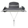 Yousheng Fisherman Hat Outdoor Fishing Hat with Moisture-Wicking Mesh Design Waterproof Coating Wide-Brimmed Dual-Power Solar Fan Hat