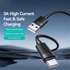 USAMS SJ777 U94 3A 18W USB-A to Type-C Fast Charging Cable Data Transfer Cord for Phones/Tablets