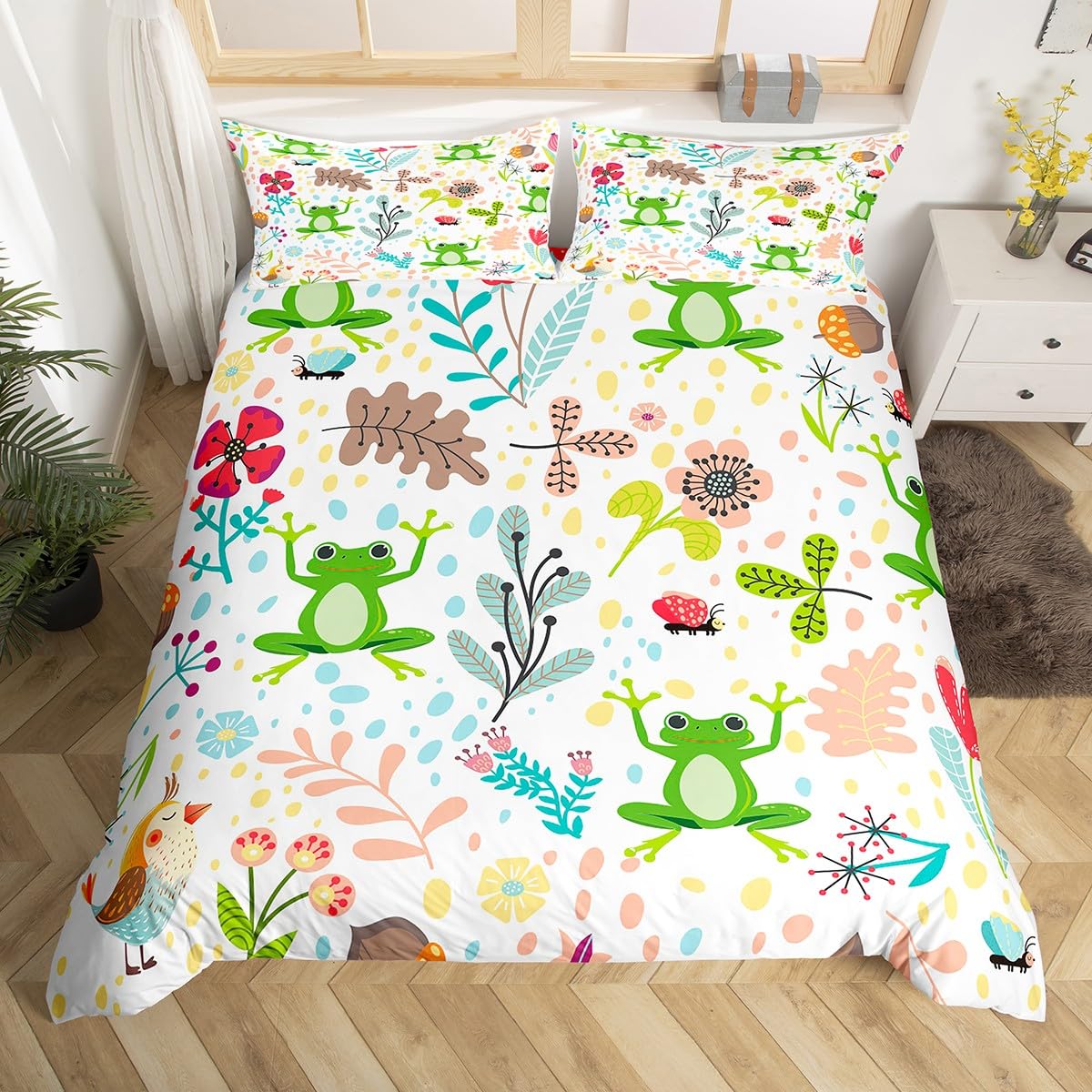 

Carton Lion Children Kids Soft Duvet Cover Jungle Botanical Warm Comforter Cover Floral Zo Animal Beding Set Wodlplus Leaves Flowers Comfortable Quilt 120*200cm Single