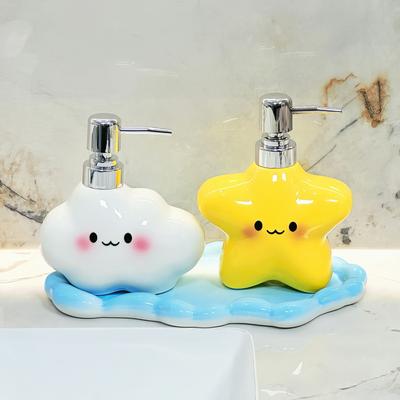 Cartoon Cloud Star Hand Sanitizer Refill Bottle Bathroom Shower Gel Shampoo Lotion Bottle Soap Dispenser Bathroom Accessories