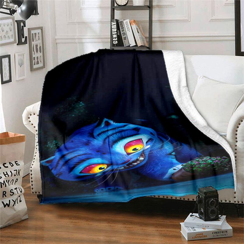 1pc Blue Tiger with Red EyesCartoon Blanket,Portable Throw for Travel , All-Season Cozy Blanket,Ideal Gift for Christmas, BirthdaysPB038