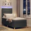 LED Box Spring Bed with Mattress Dark Gray 80 x 200 cm Fabric