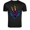 Neon Lion King Crown T-Shirt - Colorful Street Art Lion Graphic