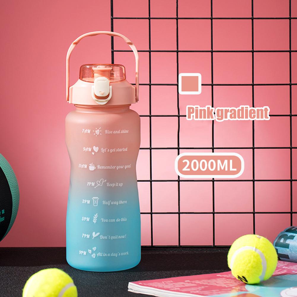 Buy 2000ML Large Capacity Water Bottle Straw Plastic Water Cup with