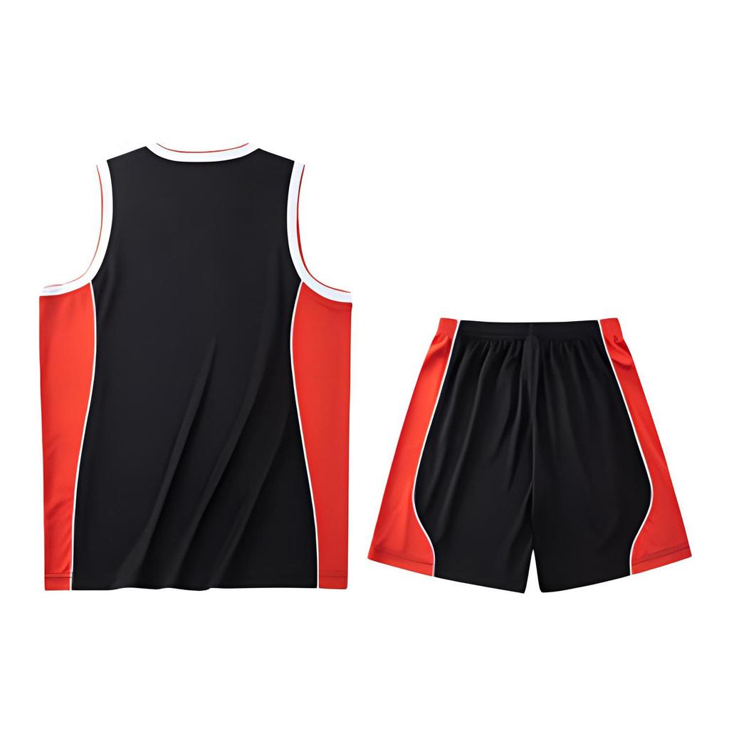 Anta Casual Sports Quick-Dry Basketball Game Suit Set Men Sportswear Black Red 152221211-7