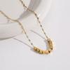 Elegant 18K Plated Titanium Steel Cross Necklace for Women - Light Luxury Clavicle Chain That Resists Fading
